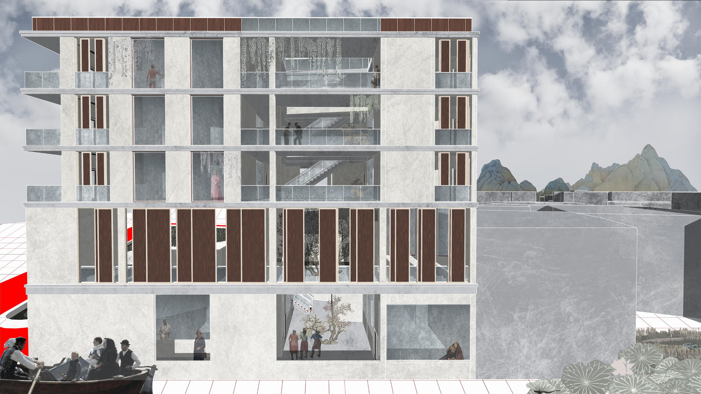 Collage-style elevation