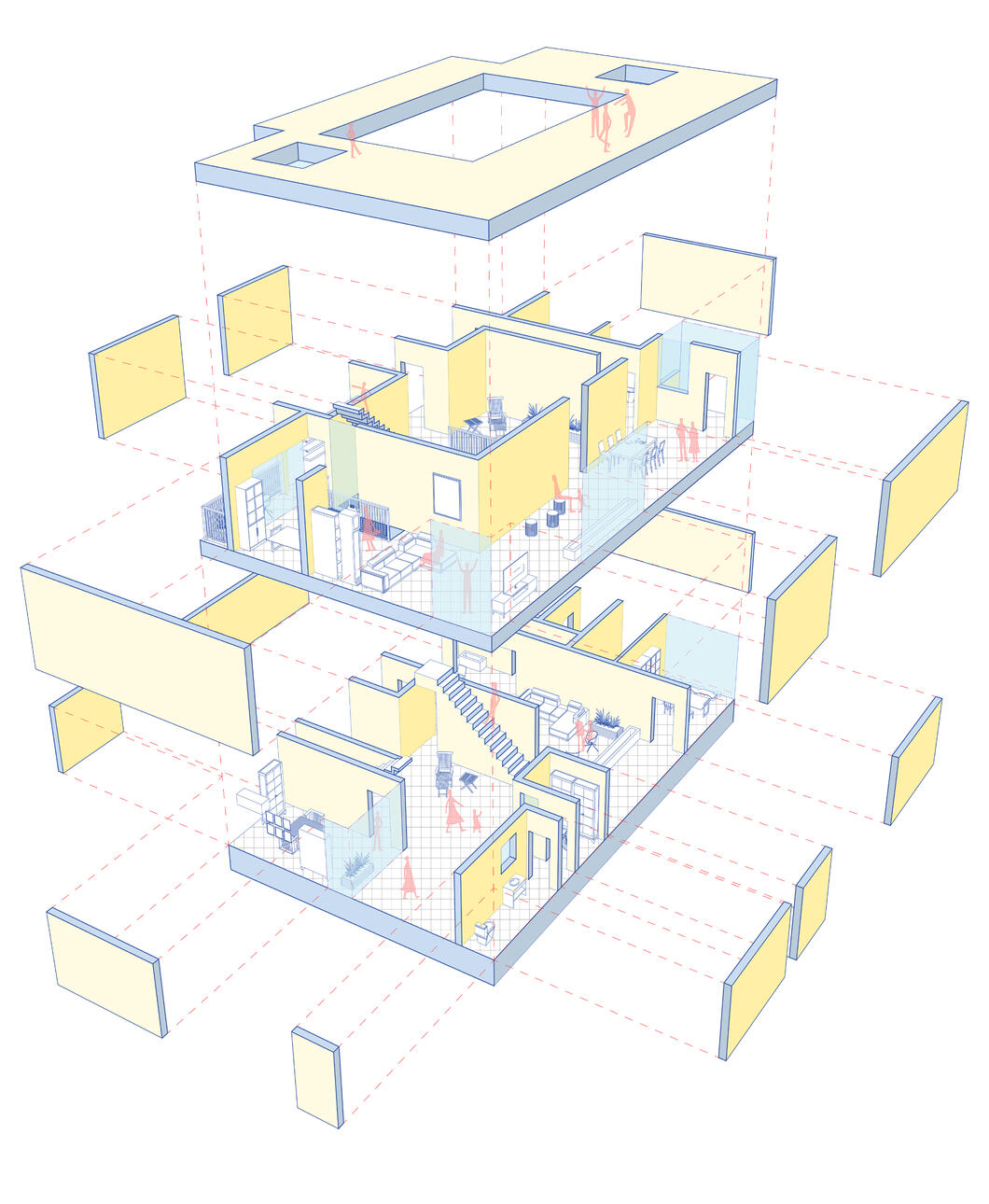Linear-style exploded view