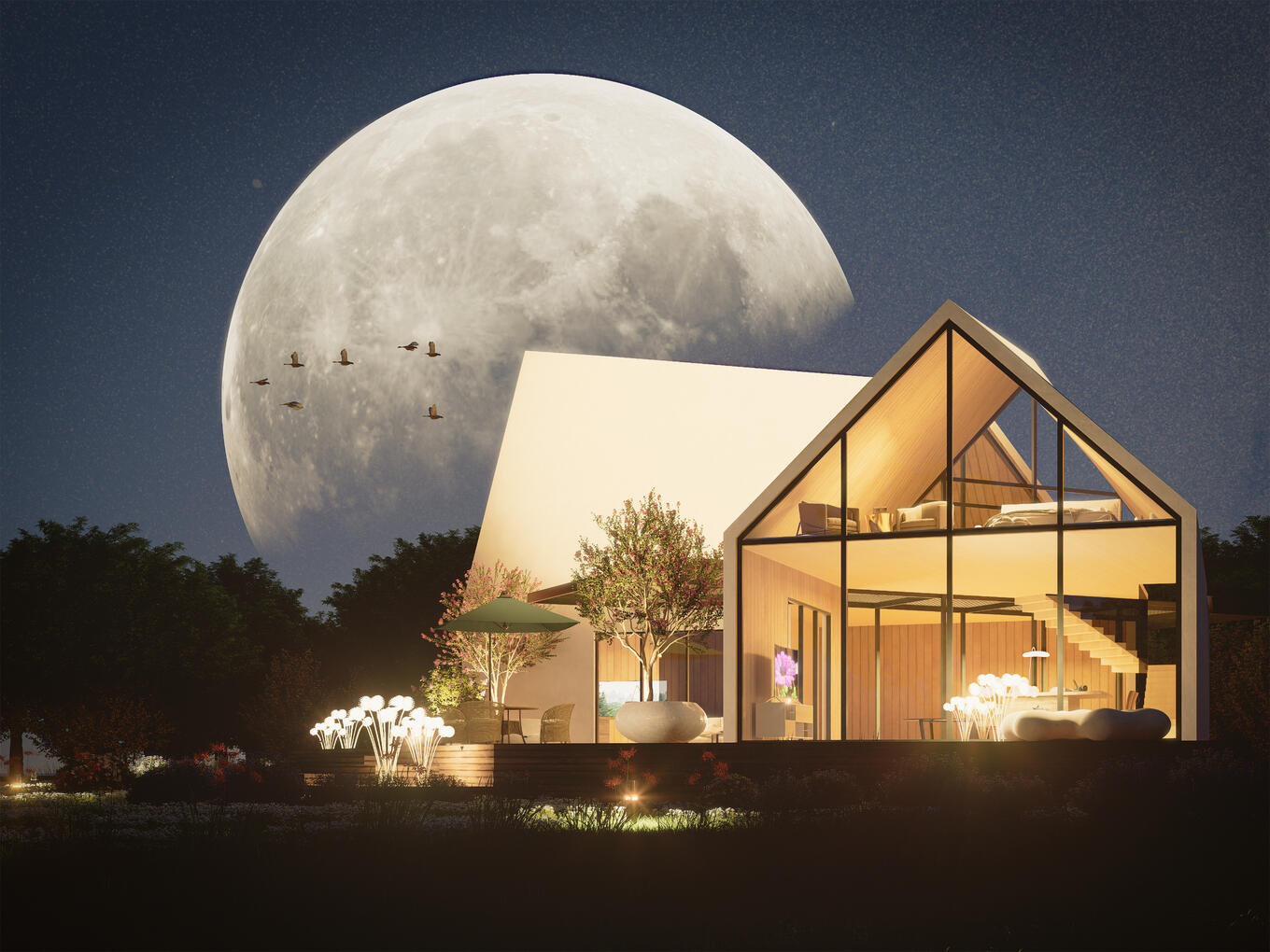 Lakeside villa (Autumn Night)