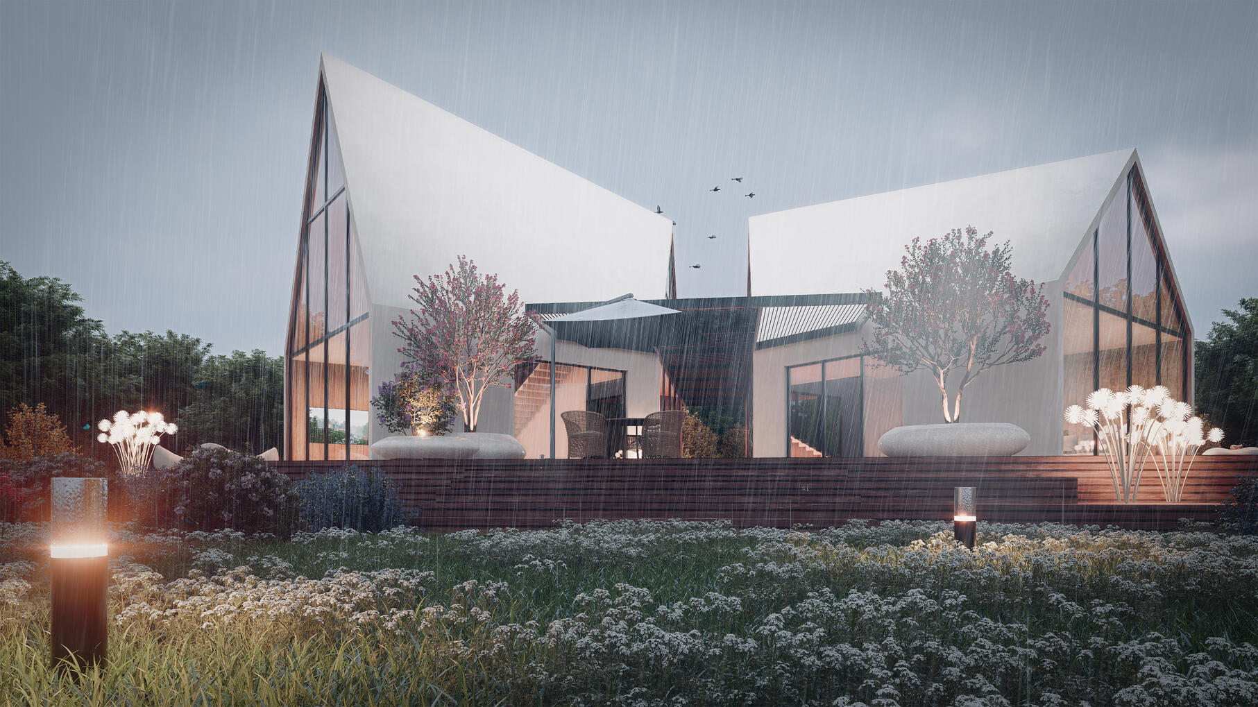 Lakeside villa (Rainy day)